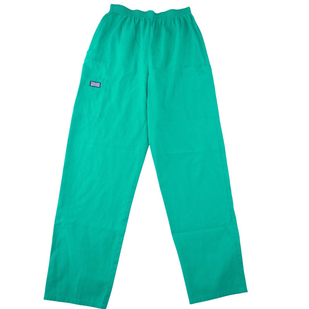 Cherokee‎ Workwear Womens Green Elastic Waist Cargo Scrub Pants XS